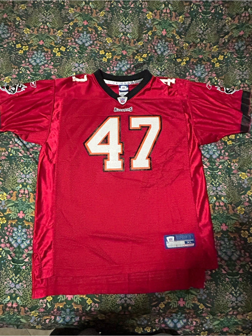 Vintage Y2K Reebok Tampa Bay Buccaneers NFL John Lynch #47 Jersey Red Youth XL